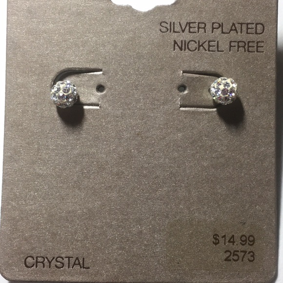Silver plated, Nickel Free, Crystal earrings. - Picture 2 of 5